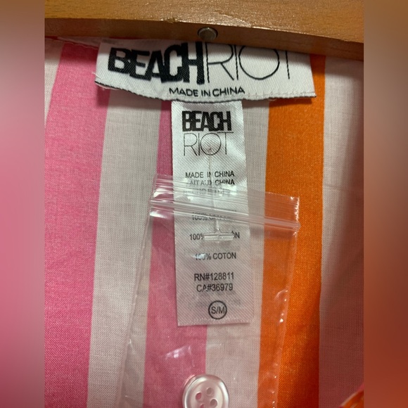 NWOT Beach Riot Alexa Vibrant Striped Button-Up Top Size S M 46” - Picture 6 of 7